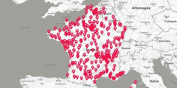 Carte des magasins Devred en France